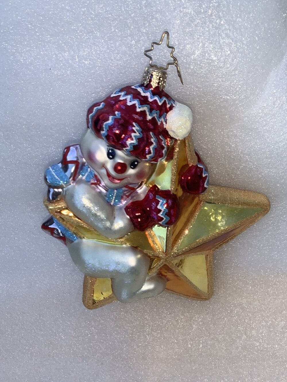 CHRISTOPHER RADKO CHRISTMAS TREE GLASS ORNAMENT STAR SNOWMAN